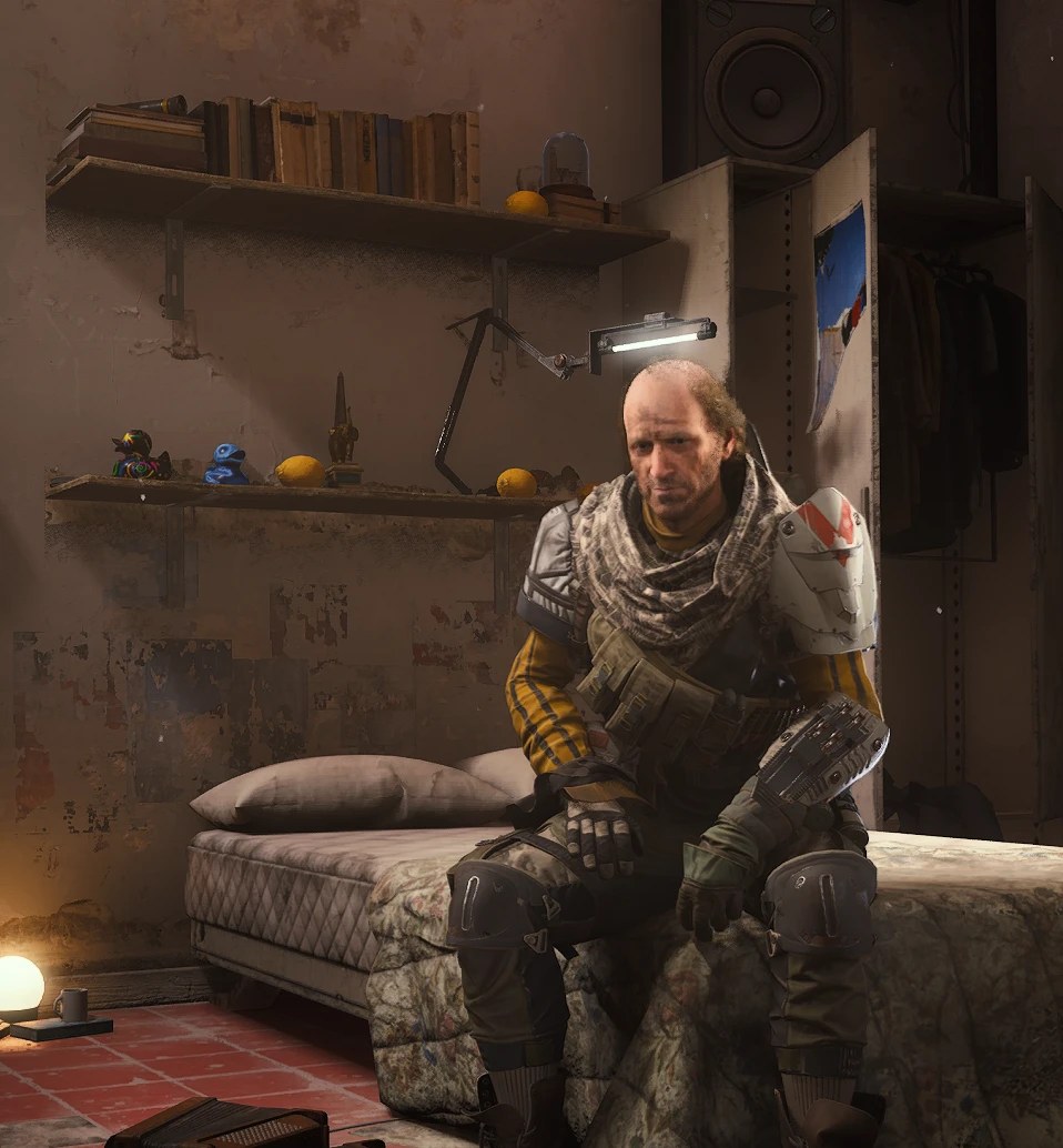 Raider sedí ve svém pokoji ve Speranze