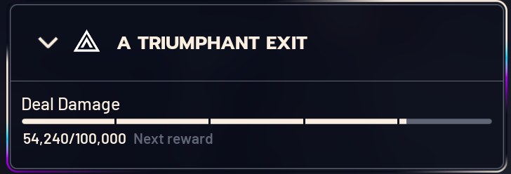 A Triumphant Exit před raidem: Deal Damage 54 240 / 100 000