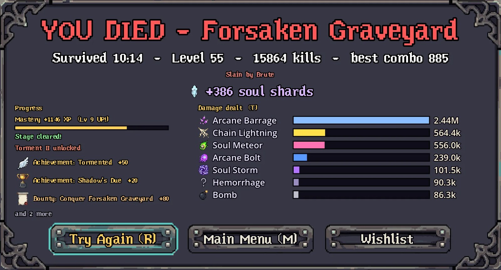 Smrt v endless: 10:14, level 55, 15 864 zabitých, Slain by Brute